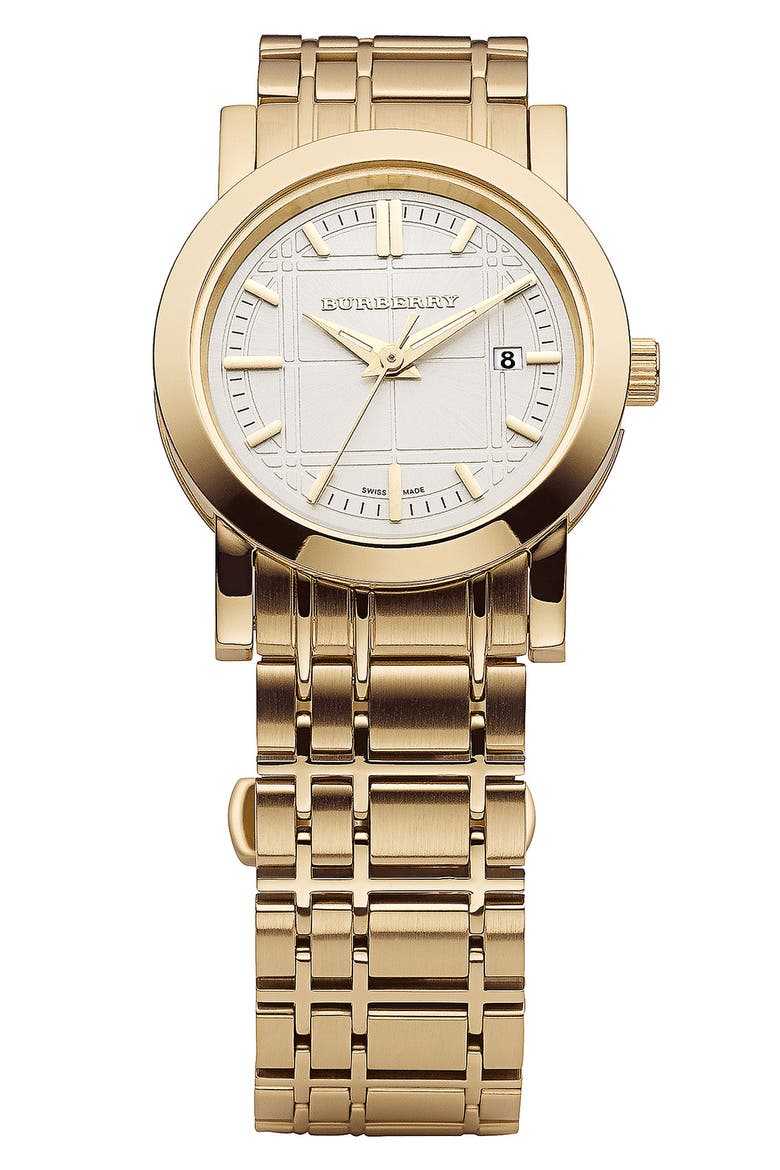 Gold Plated Bracelet Watch, 28mm, Main, color, GOLD