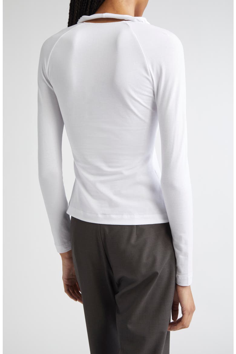 Camille Layered Stretch Cotton Top, Alternate, color, WHITE