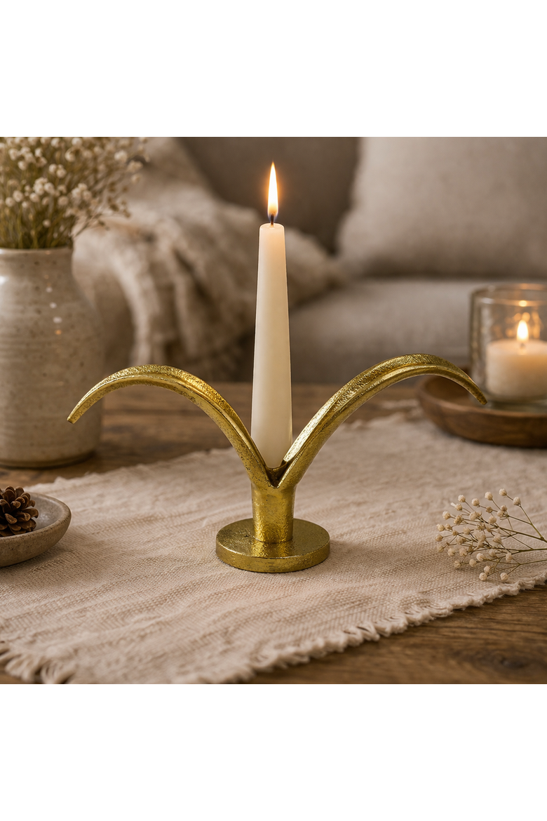 Arc Wing Candle Holder, Alternate, color, Gold