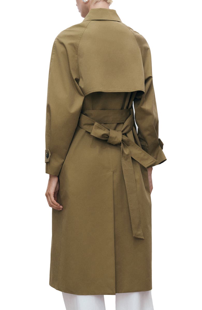 MANGO Angela Trench Coat, Alternate, color, Khaki Green
