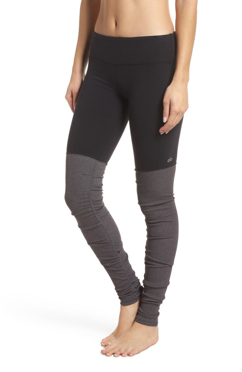 Alo 'Goddess' Ribbed Leggings, Main, color, 