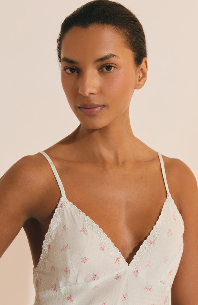 Etam Olivya Caraco Pajama Camisole, Alternate, color, Imp Fond Vert
