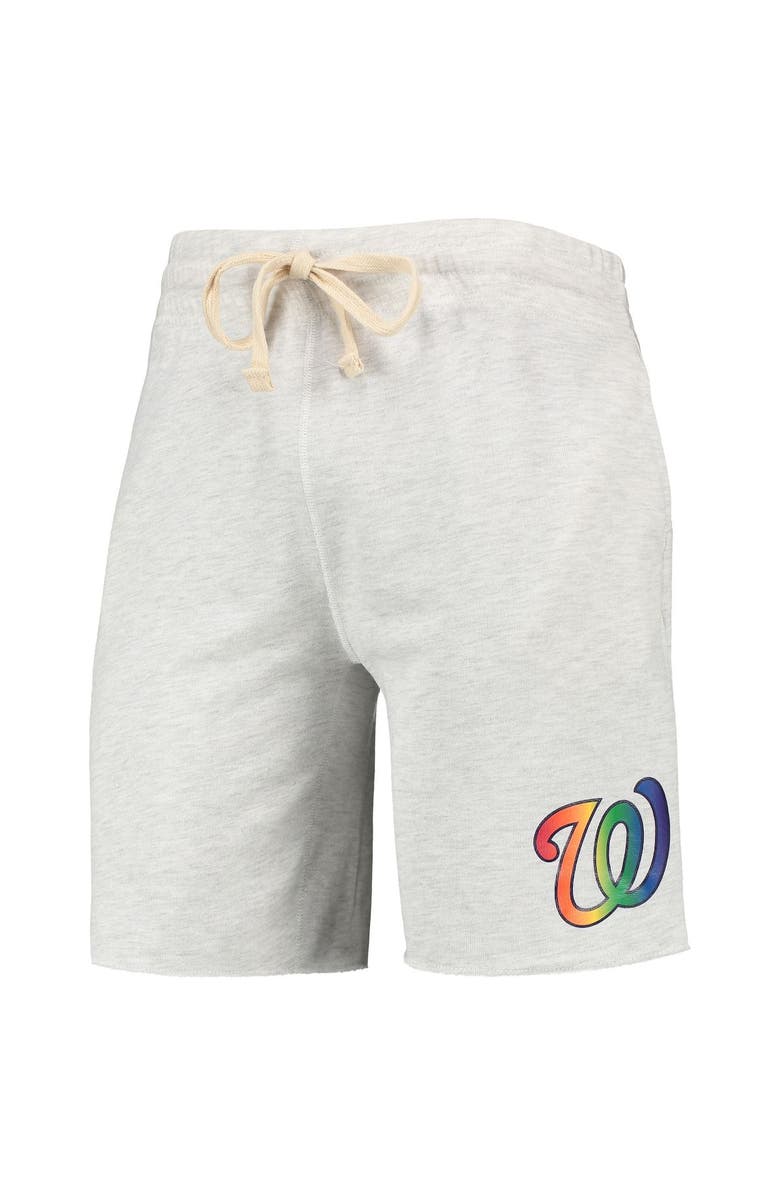 CONCEPTS SPORT Men's Concepts Sport Oatmeal Washington Nationals Mainstream Logo Terry Tri-Blend Shorts, Alternate, color, Oatmeal