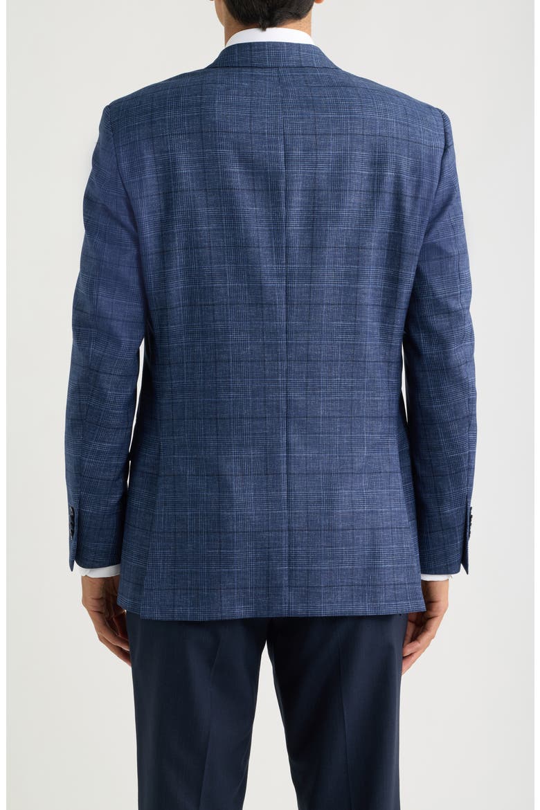 Flynn Classic Fit Navt Glen Plaid Slub Wool Sport Coat, Alternate, color, BLUE