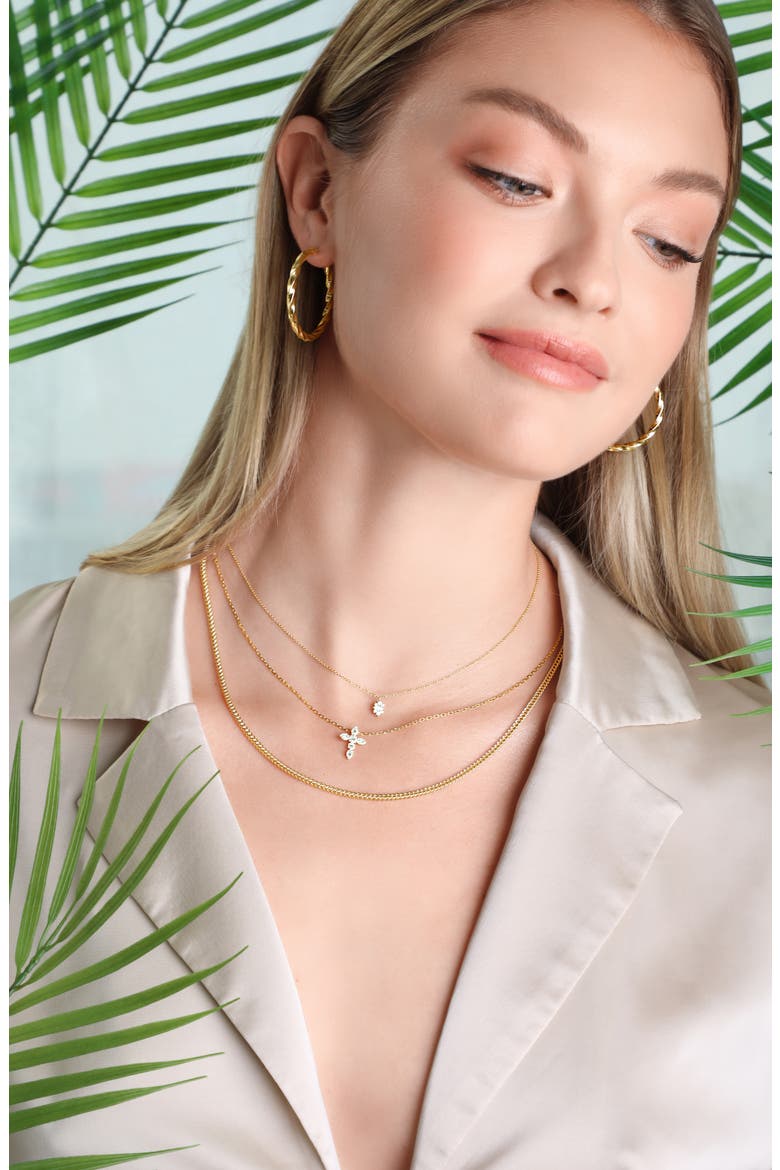 Getty Diamond Crown Cluster Pendant Necklace (Nordstrom Exclusive), Alternate, color, 18K YELLOW GOLD