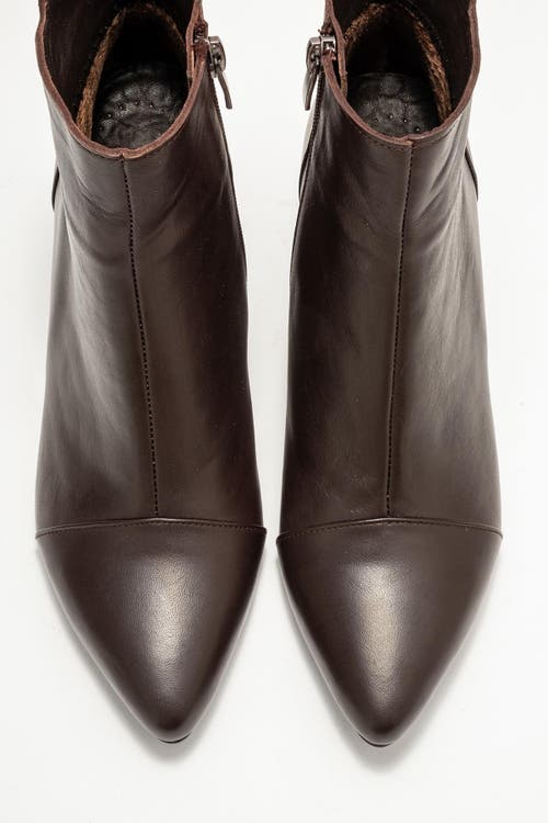 Forever & Always Shoes Gael Leather Block Heel Boot In Brown