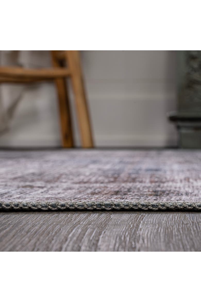 Alanya Ornate Medallion Machine-Washable Area Rug, Alternate, color, Brown/Light Gray