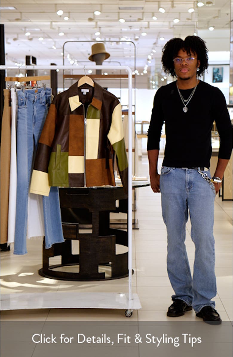 Colorblock Faux Leather Jacket, sales video thumbnail