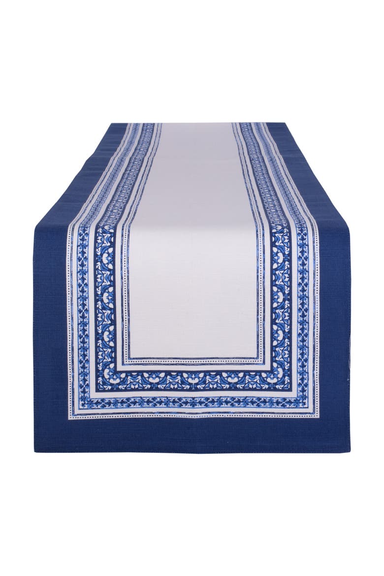 Porto Stripe Print Table Runner, Main, color, Porto Stripe Print