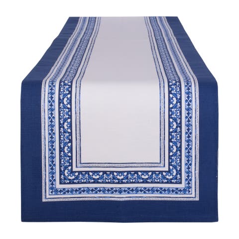 Porto Stripe Print Table Runner