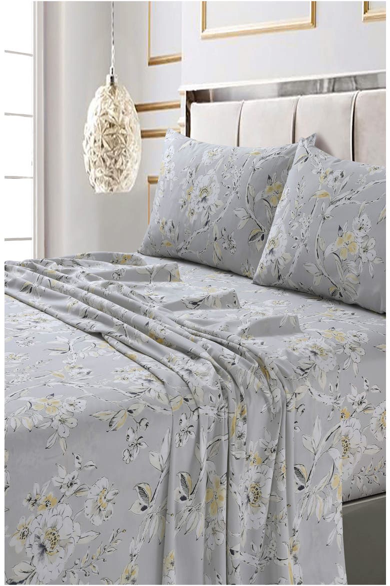 Colmar 300 Thread Count Cotton Sateen Sheet Set, Alternate, color, SILVER GREY