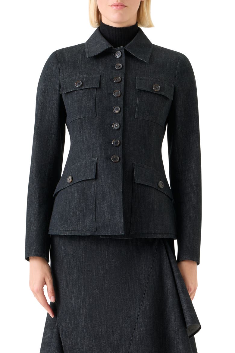 Denim Shirt Jacket, Main, color, BLACK DENIM