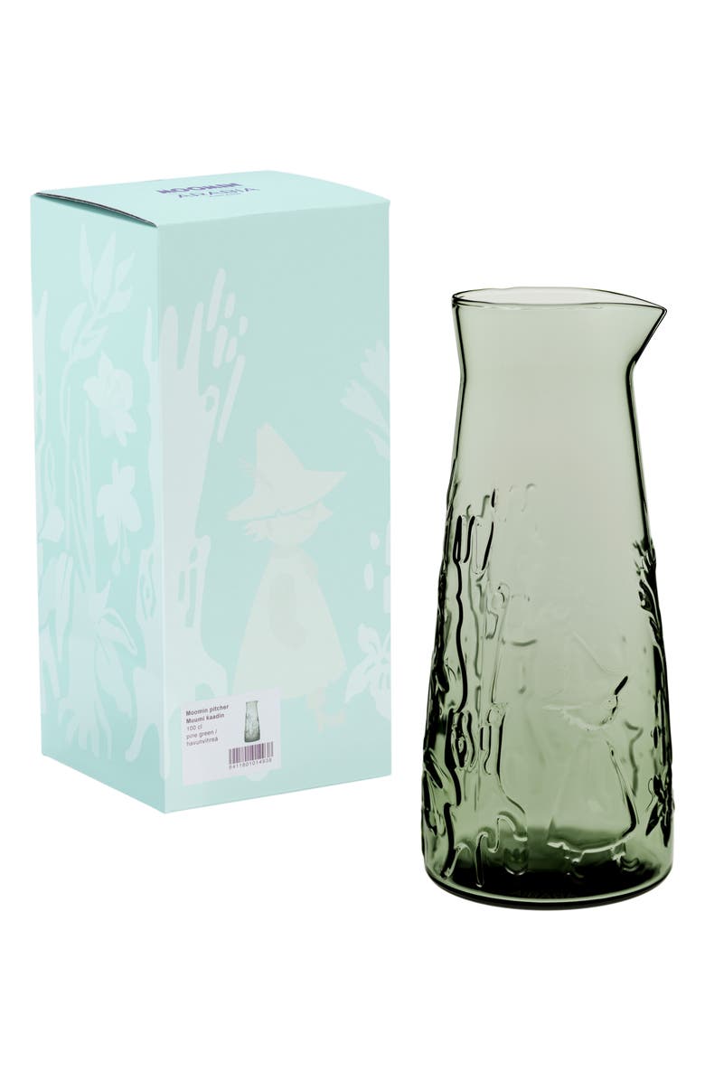 Moomin Forest Hide & Seek Glass Pitcher, Alternate, color, Green