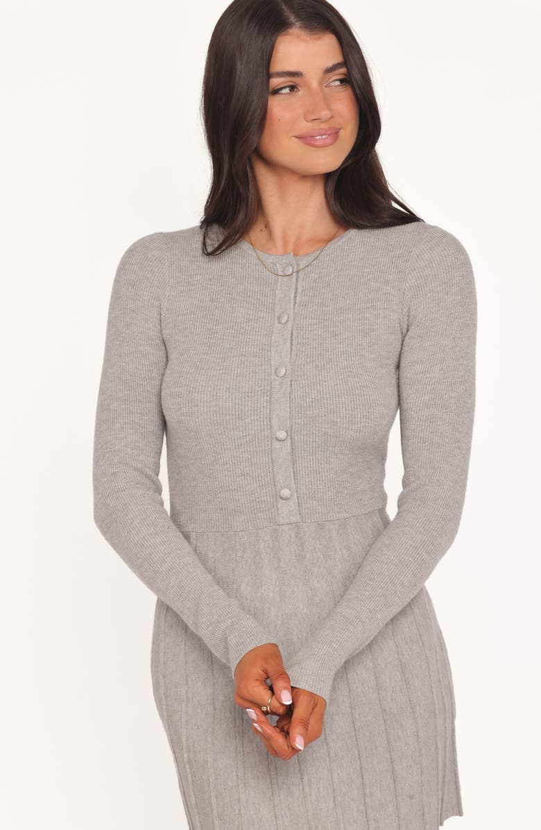 Petal & Pup Darlina Long Sleeve Minidress, Alternate, color, Heather Grey