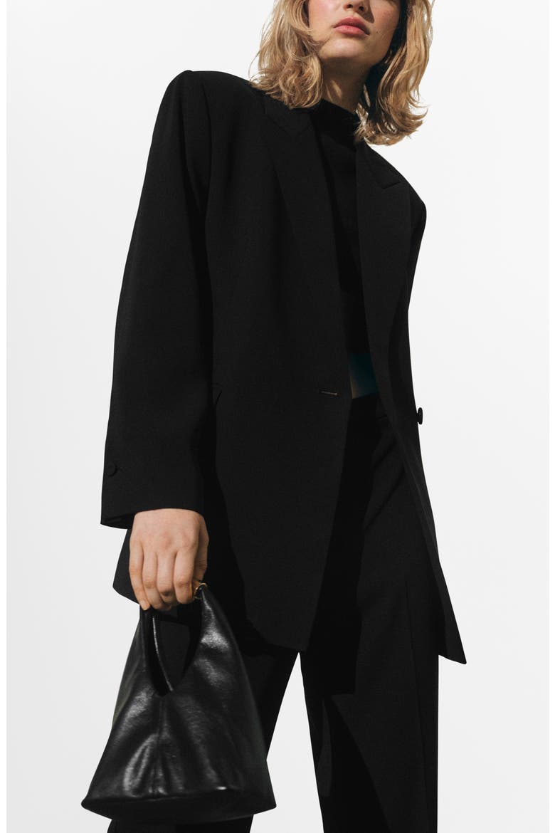 Iguana Double Breasted Blazer, Alternate, color, BLACK