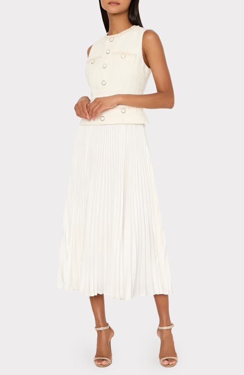 Bouclé Mixed Media Dress