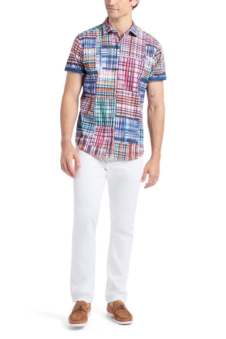 Murdoch Short Sleeve Button-Up Shirt, Alternate, color, MULTI