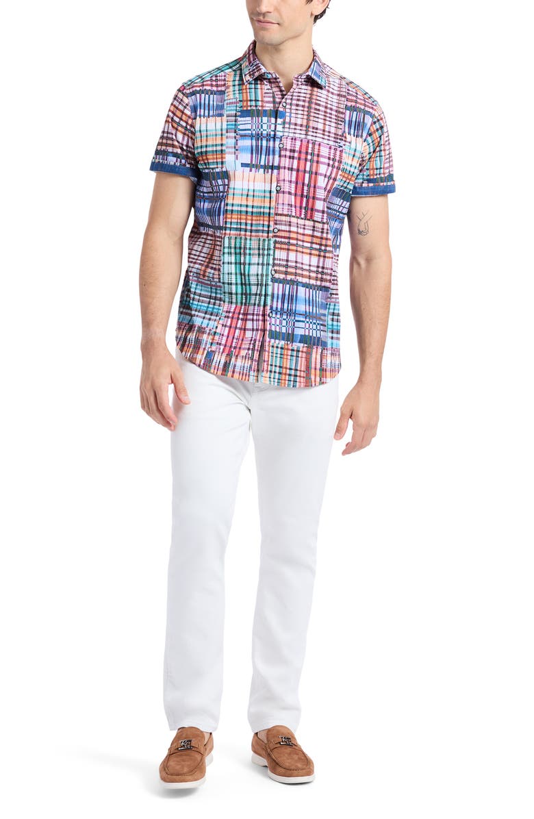 Robert Graham Murdoch Short Sleeve Button-Up Shirt, Alternate, color, 