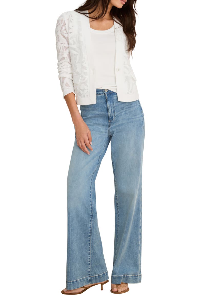 Garden Floral Lace Single Button Jacket, Alternate, color, PAPER WHITE