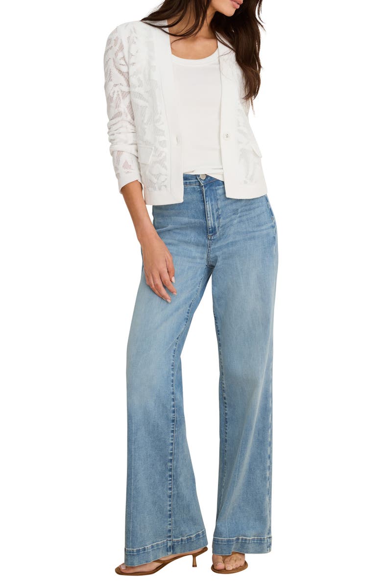 NIC+ZOE Garden Floral Lace Single Button Jacket, Alternate, color, Paper White