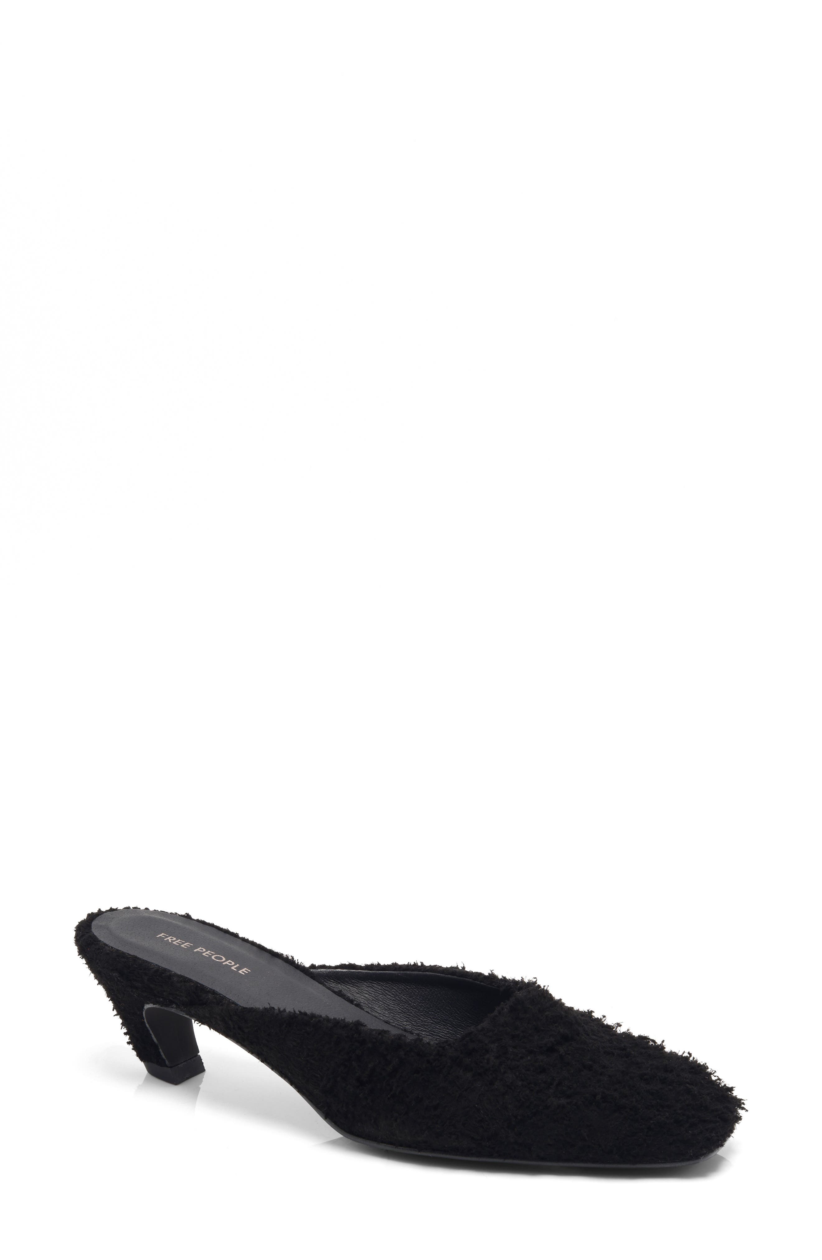 Free People Avenue Mule, Main, color, Black Hairy Suede