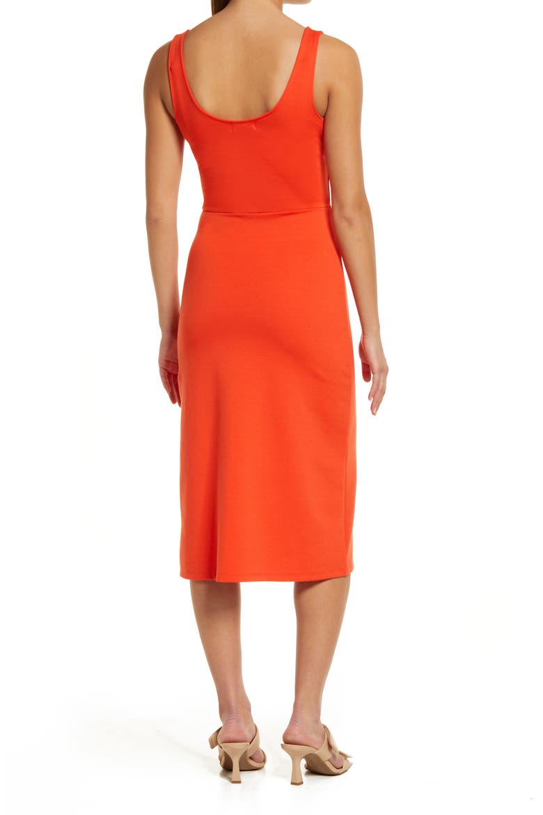 Scoop Neck Midi Dress, Alternate, color, RED GRENADINE