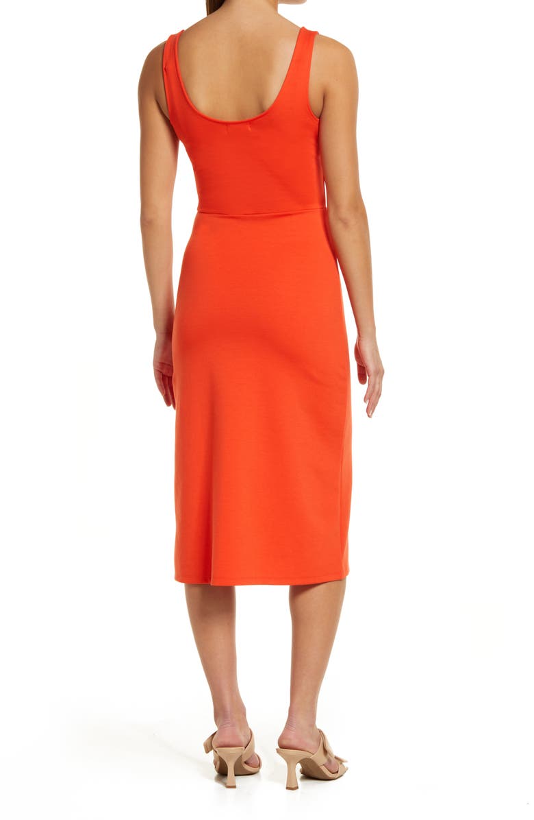 Open Edit Scoop Neck Midi Dress, Alternate, color, Red Grenadine