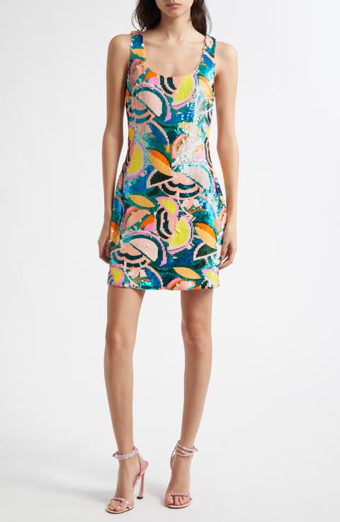 Miller Tropical Sequin Minidress