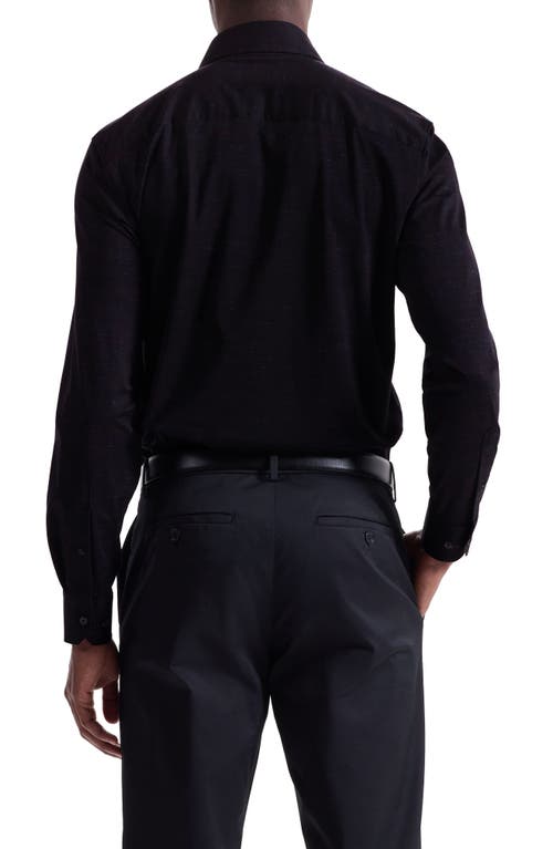 Bugatchi Devon Ooohcotton® Mélange Button-up Shirt In Black