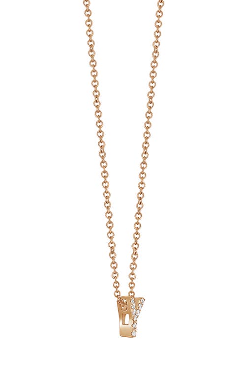 Bony Levy Diamond Pavé Initial Pendant Necklace In 18k Rose Gold - Y
