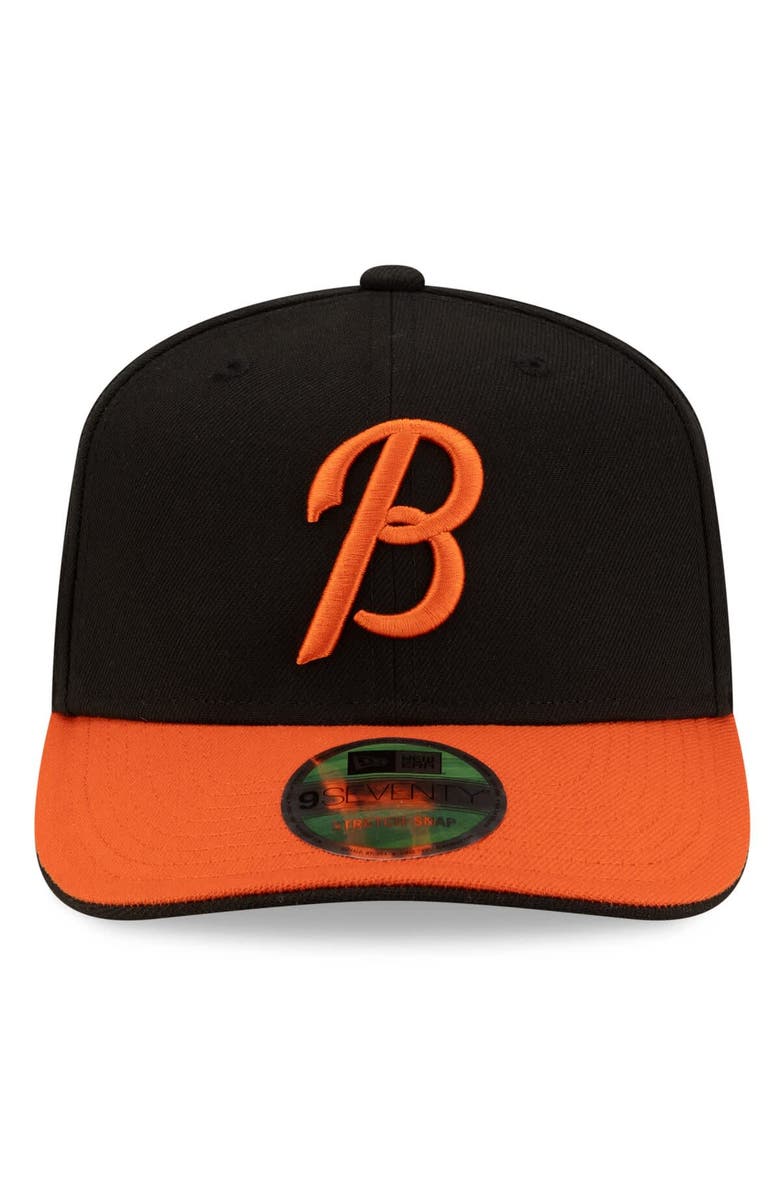 New Era Men's New Era  Black/Orange Baltimore Orioles Player Replica 9SEVENTY Adjustable Hat, Alternate, color, Black