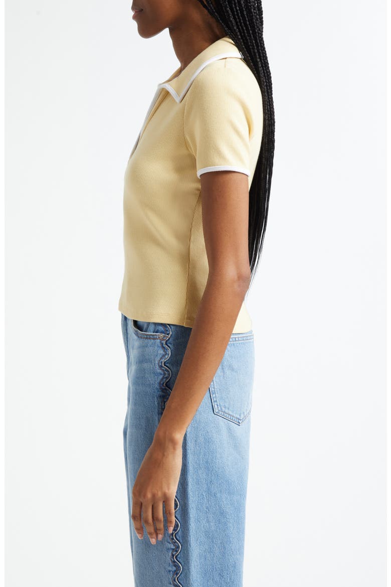 Kearney Contrast Trim Rib Polo, Alternate, color, CHAMOMILE