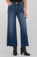 KUT from the Kloth Meg High Waist Raw Hem Wide Leg Jeans