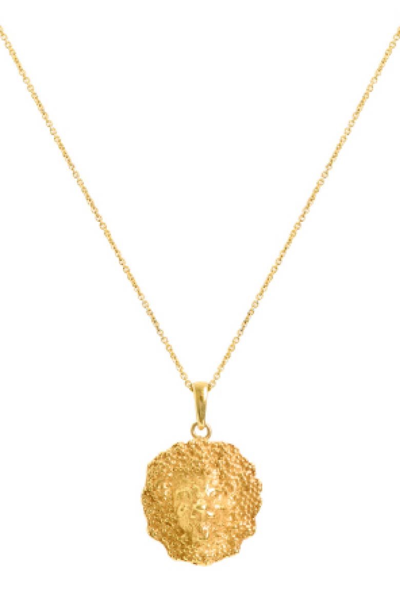 Freya Rose Lion Necklace, Main, color, Gold