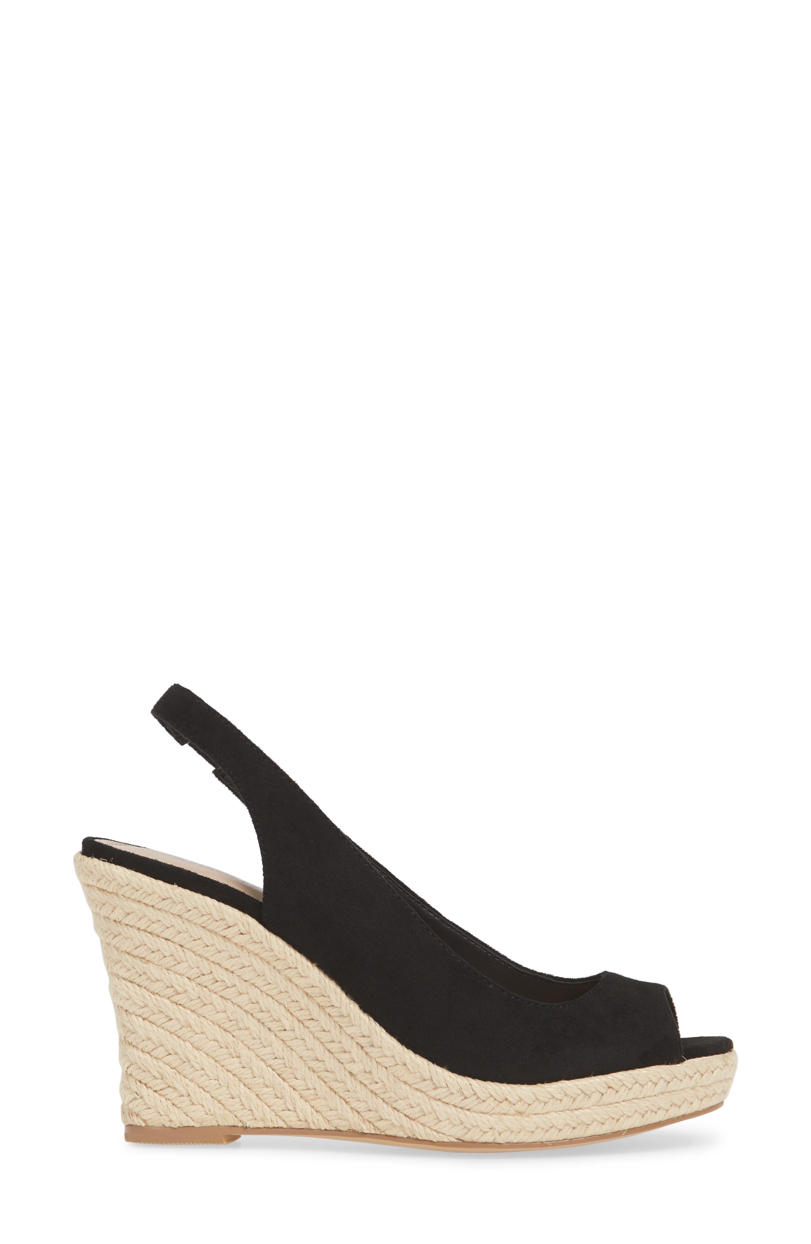 Laila Espadrille Slingback Wedge (Women0, Alternate, color, BLACK