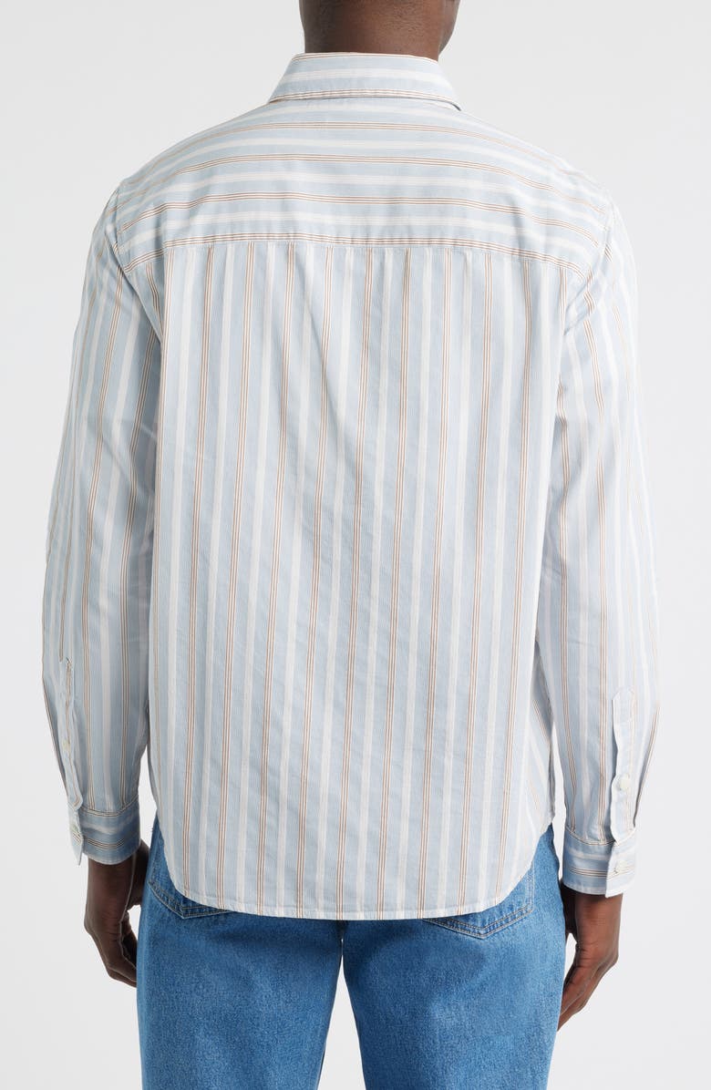 Wax London Shelly Stripe Cotton Poplin Button-Up Shirt, Alternate, color, Light Blue