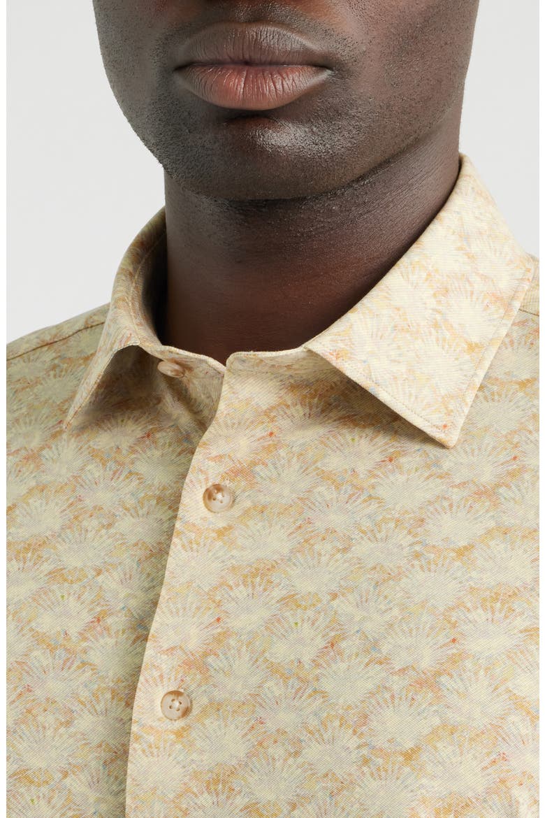 Miles OoohCotton® Print Short Sleeve Button-Up Shirt, Alternate, color, JOJOBA