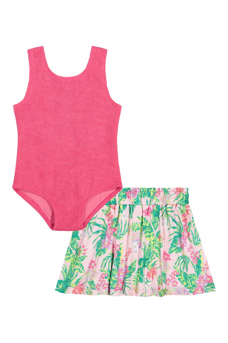 Kids' 2-Piece Swimsuit Set, Main, color, PINK MULTI