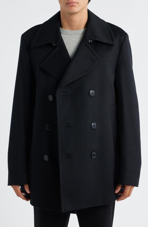 Hugo Boss Boss Hyde Wool & Cashmere Peacoat In Black
