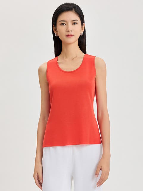 Double Scoop Neck Mylana Knit Tank