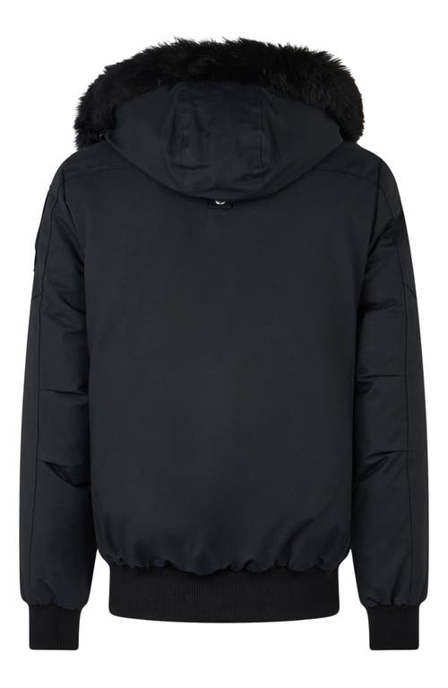 Moose Knuckles Original Genuine Shearling Trim Water & Wind Resistant 650 Fill Power Down Ballistic In Navy/black