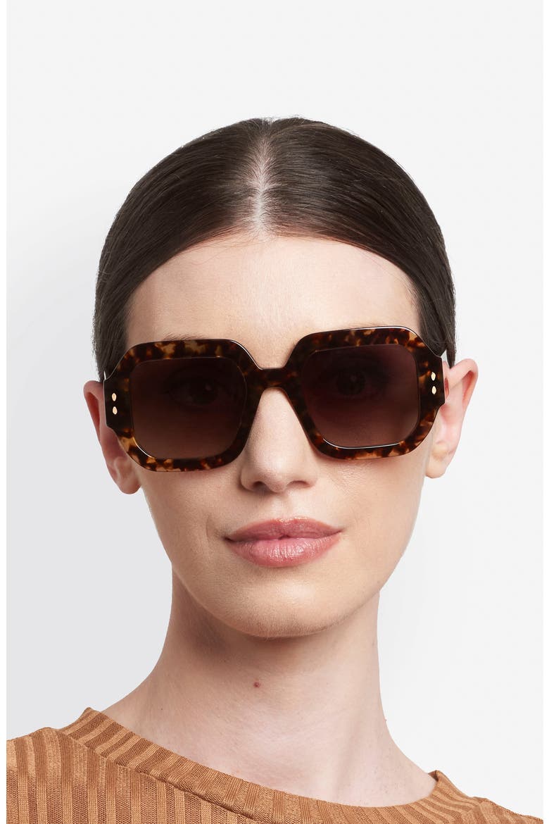 51mm Square Sunglasses, Alternate, color, HAVANA/ BROWN SF