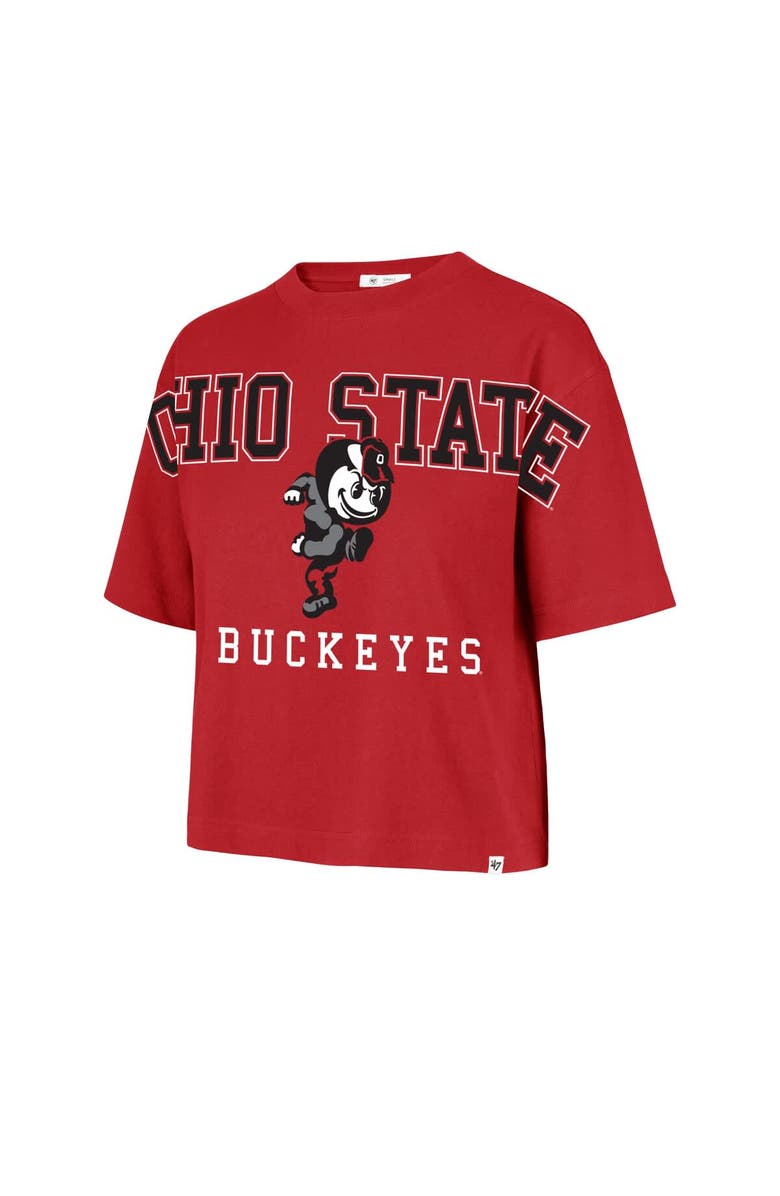 '47 Women's '47 Scarlet Ohio State Buckeyes Outreach City Relaxed Cropped T-Shirt, Alternate, color, 