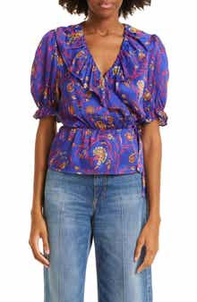 Chella Puff Sleeve Peplum Top