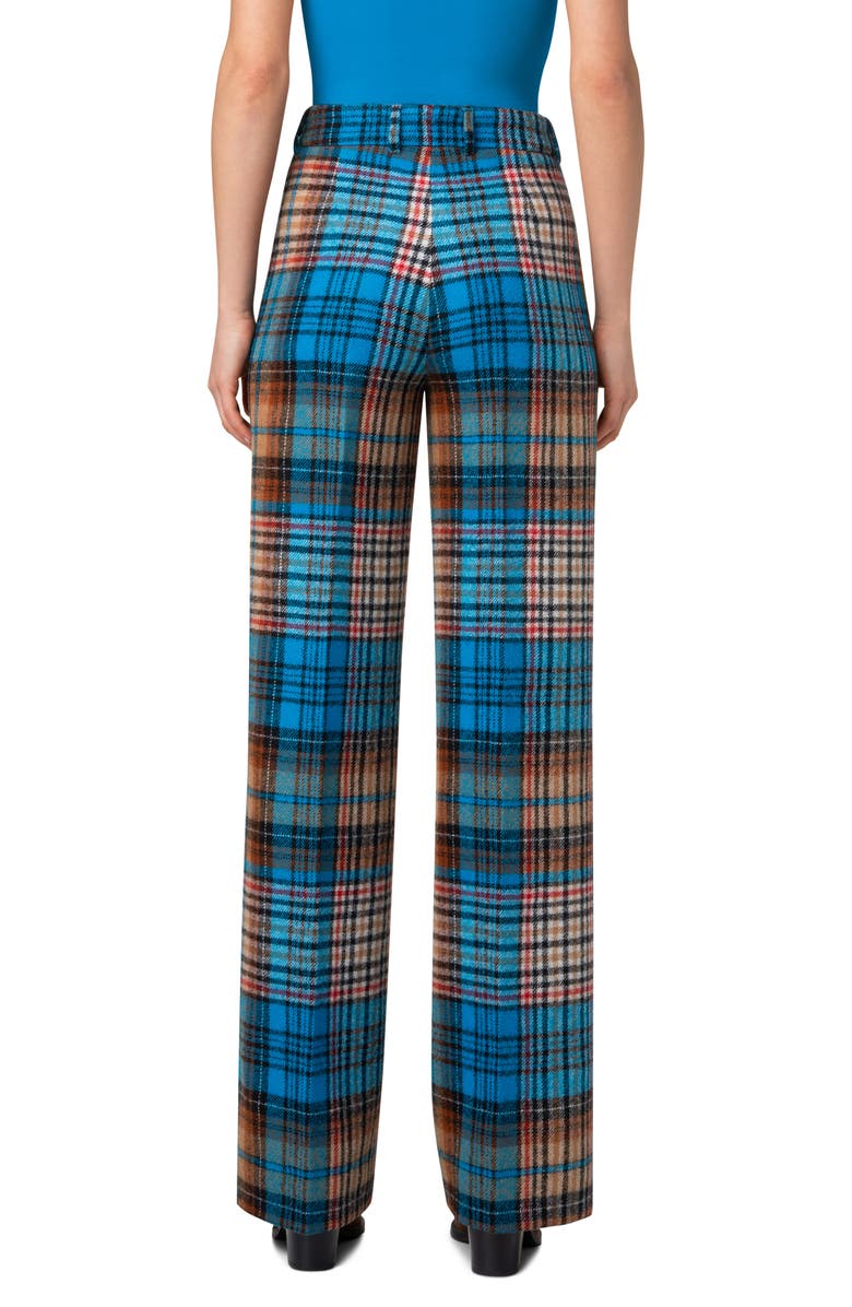 Akris punto Chiaro Tartan Wool Twill Pants, Alternate, color, 