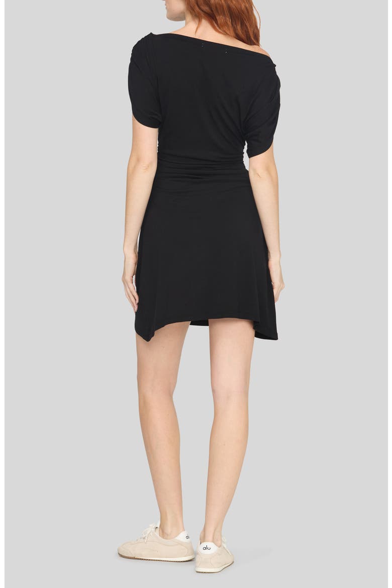 Violeta Asymmetrical Minidress, Alternate, color, BLACK