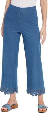 Lysse Eyelet Hem Wide Leg Jeans