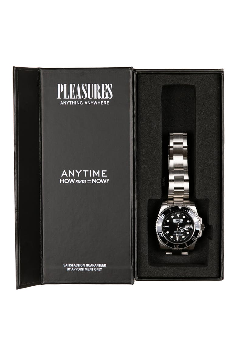 Anytime Bracelet Watch, 42mm, Alternate, color, BLACK/ SILVER