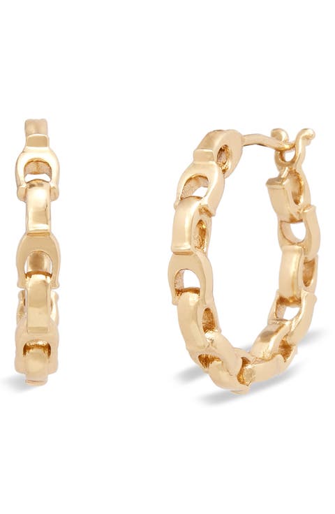 Small Logo Link Hoop Earrings