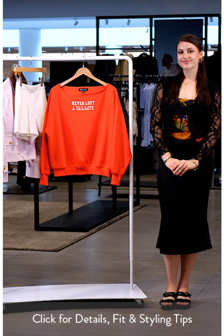 Tailgate Off the Shoulder Embroidered Sweatshirt video